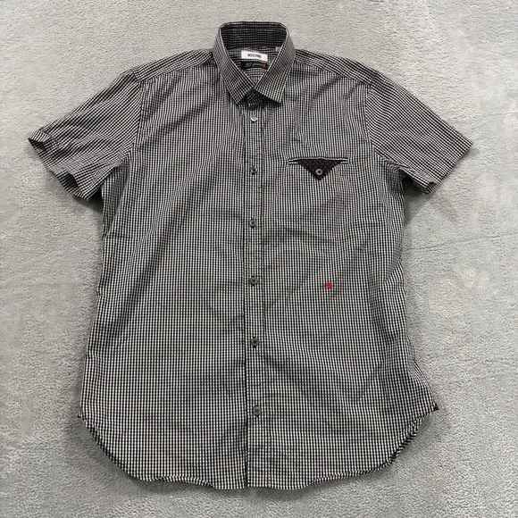 Moschino Other - Moschino 30 years Button Shirt Short Sleeve Men 39 15 1/2 Preppy Luxury Black